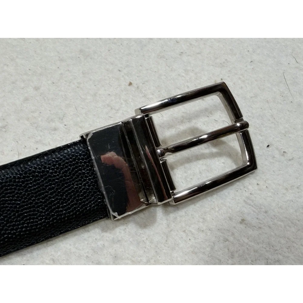 Jos A Bank Reversible Leather Belt‎ Size 42 Black Brown Italy Textured